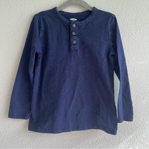 Old Navy boys long sleeve navy blue Henley tee